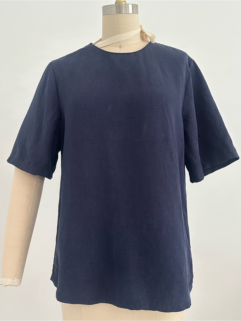 Banana Republic Navy Short-Sleeve Crewneck Top